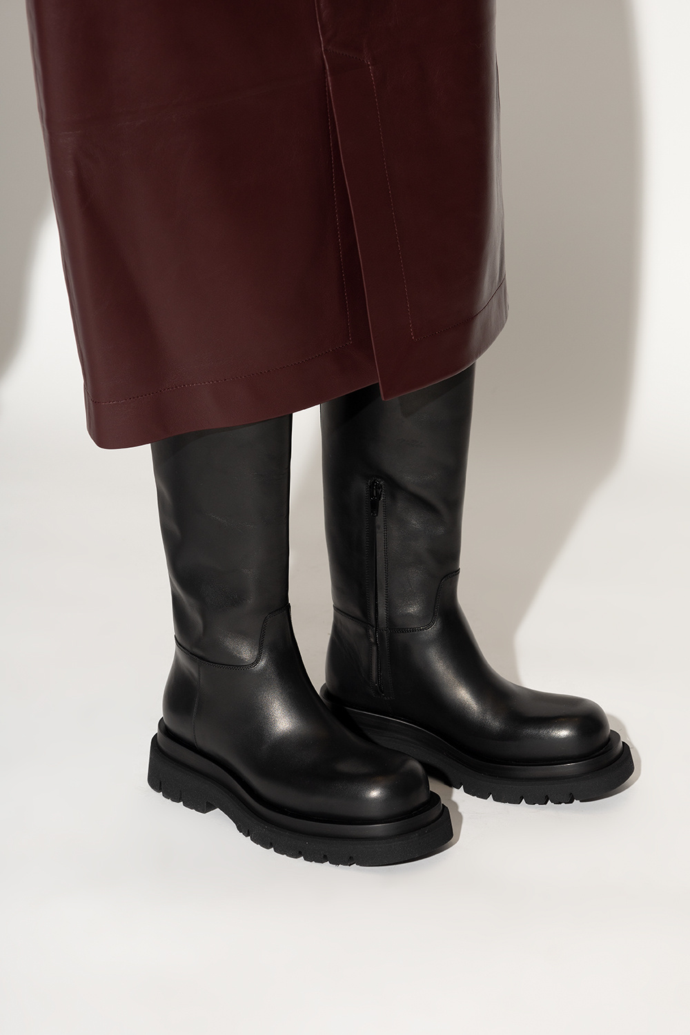 Bottega Veneta rollneck long-sleeve jumper - Black 'Lug' boots LEG 